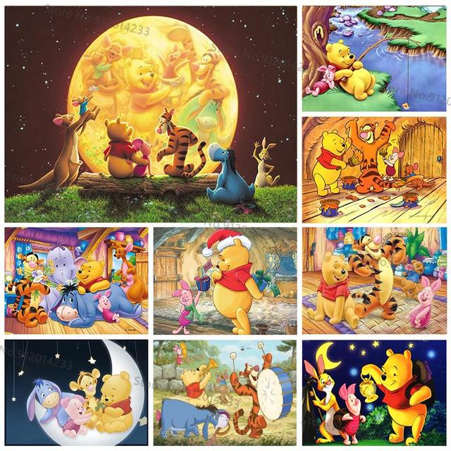 Winnie Pooh Cartoon Diamond Painting  Winnie Pooh Diamond Painting Kit -  5d Cross - Aliexpress